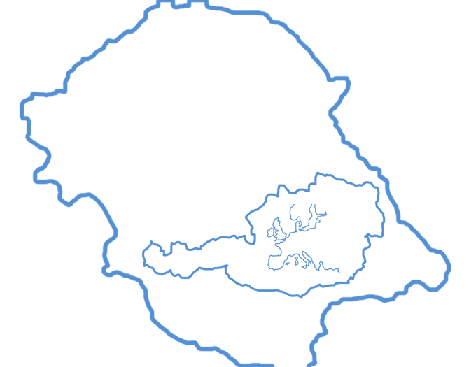 Atlaskonturen der Region